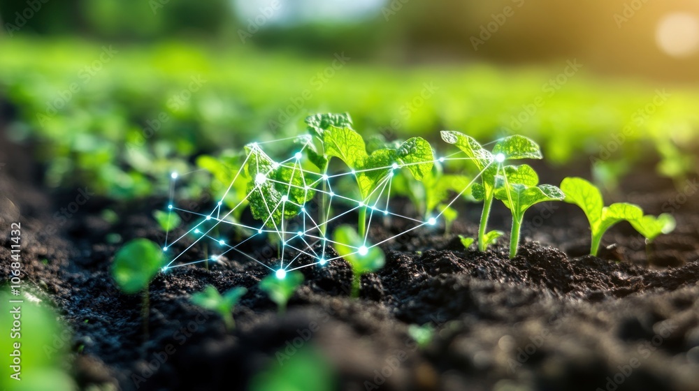 Poster smart farming systems with ai-controlled irrigation and sensor networks, optimizing crop growth in a