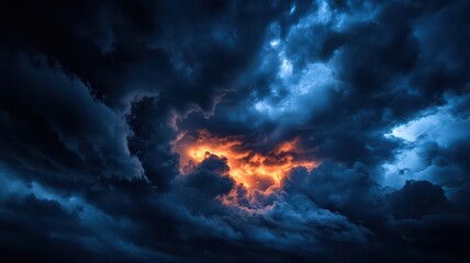 Fototapeta premium Season Transition: Rain Clouds Rolling In as Nature Shifts to Embrace Change and Renewal.