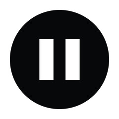 pause button icon vector on white background
