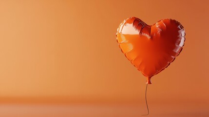 orange heart shaped ballon