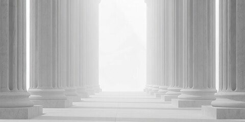 White Marble Columns in Grand Hallway