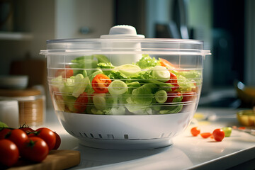 Food centrifuge for washing fresh vegetables