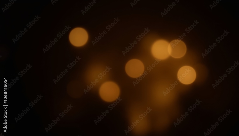 Poster gold bokeh flare light effect on a black background for abstract art and composition