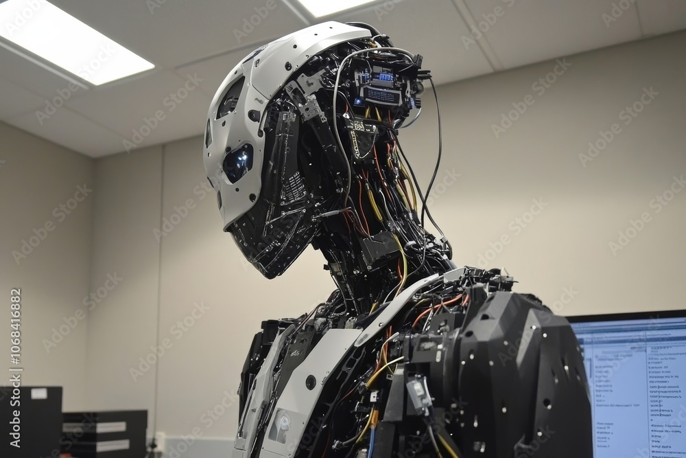 Poster humanoid robot use ai tools.