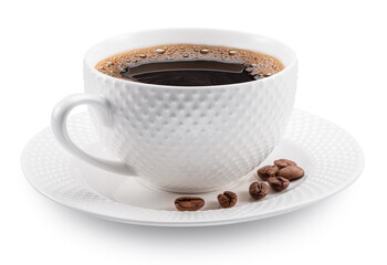 Cup of coffee isolated on white background. File contains clipping path.