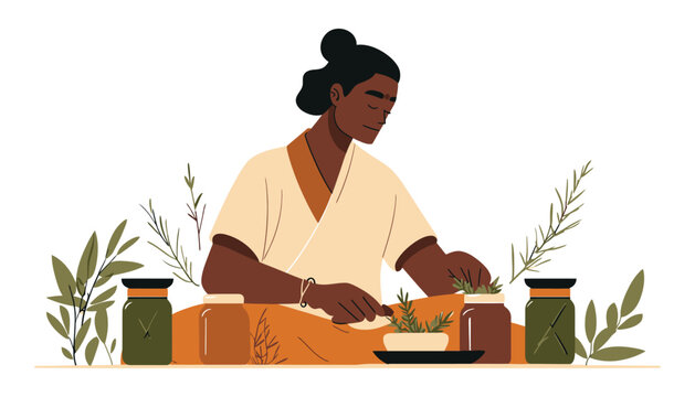Traditional Kampo Medicine Practitioner Preparing Herbal Remedies - Japanese Holistic Healing