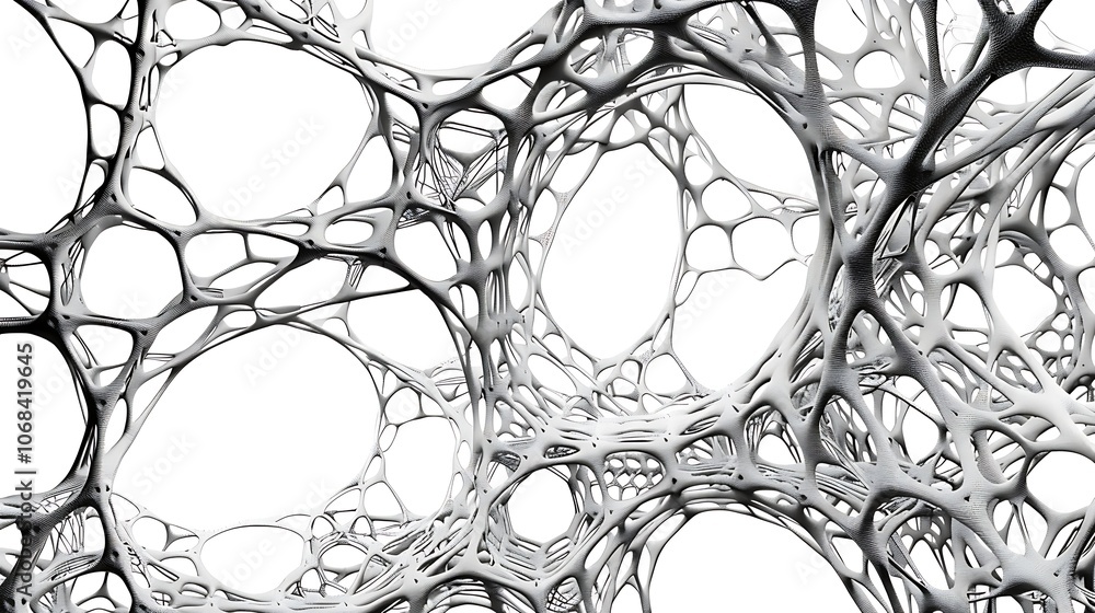 Fototapete 3d rendering of an organic structure resembling a complex network or cellular formation.
