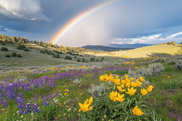 rainbow over the meadow