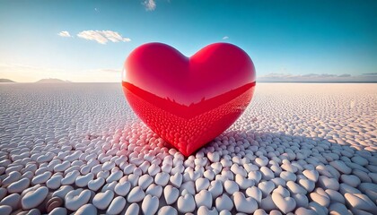 Fototapeta premium Red Heart Candy on White Background for Valentine's Day and Love