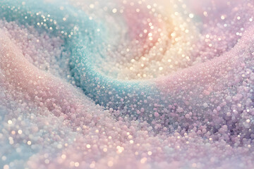 Pastel colored glitter particles in a swirling pattern like a soft dream, Ai Generated