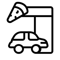 Drive thru lane Line Icon