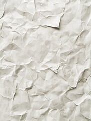 Fototapeta premium Off-white, lightly crumpled paper texture with subtle gray undertones and natural shadows, providing a soft, organic feel
