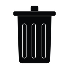rubbish bin icon vector on white background
