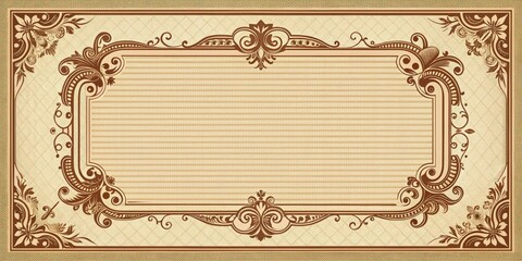 Obraz premium Elegant vintage frame template featuring a central border, perfect for sophisticated designs. Ample copy space allows for personalized touches and artistic creativity. Ideal for various projects.