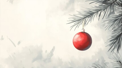 christmas background border with christmas ball and pine branch