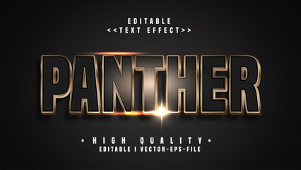editable 3d black panther text effect.typhography logo © dario16