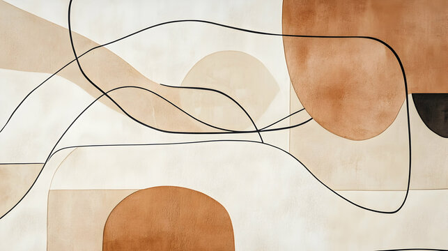 Online course background showcasing minimalist lines and shapes in soft earth tones, enhancing the learning experience for digital education platforms