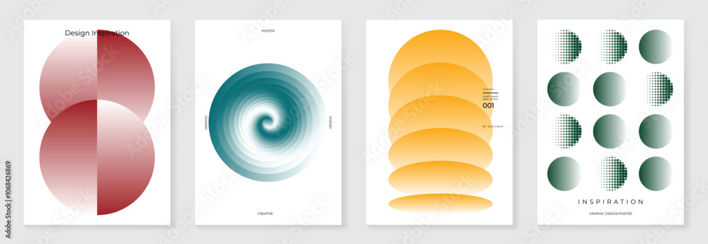 Canvas Prints modern gradient poster background vector set. minimalist cover template with vibrant perspective geo
