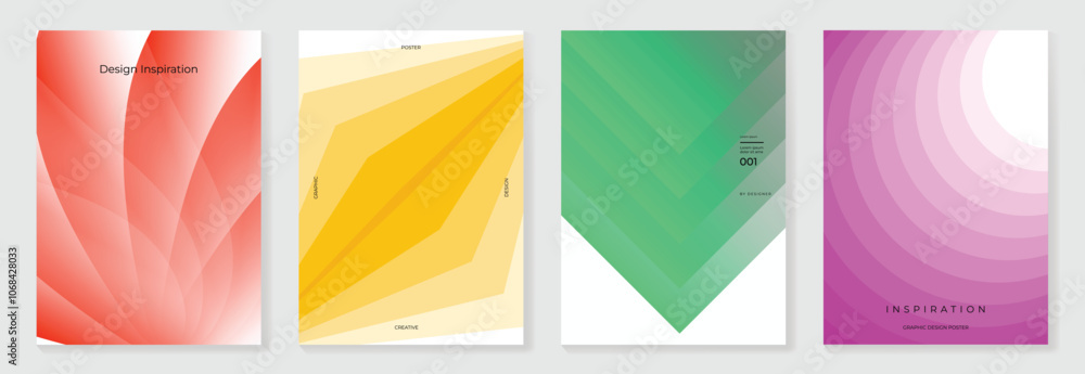 Canvas Prints modern gradient poster background vector set. minimalist cover template with vibrant perspective geo