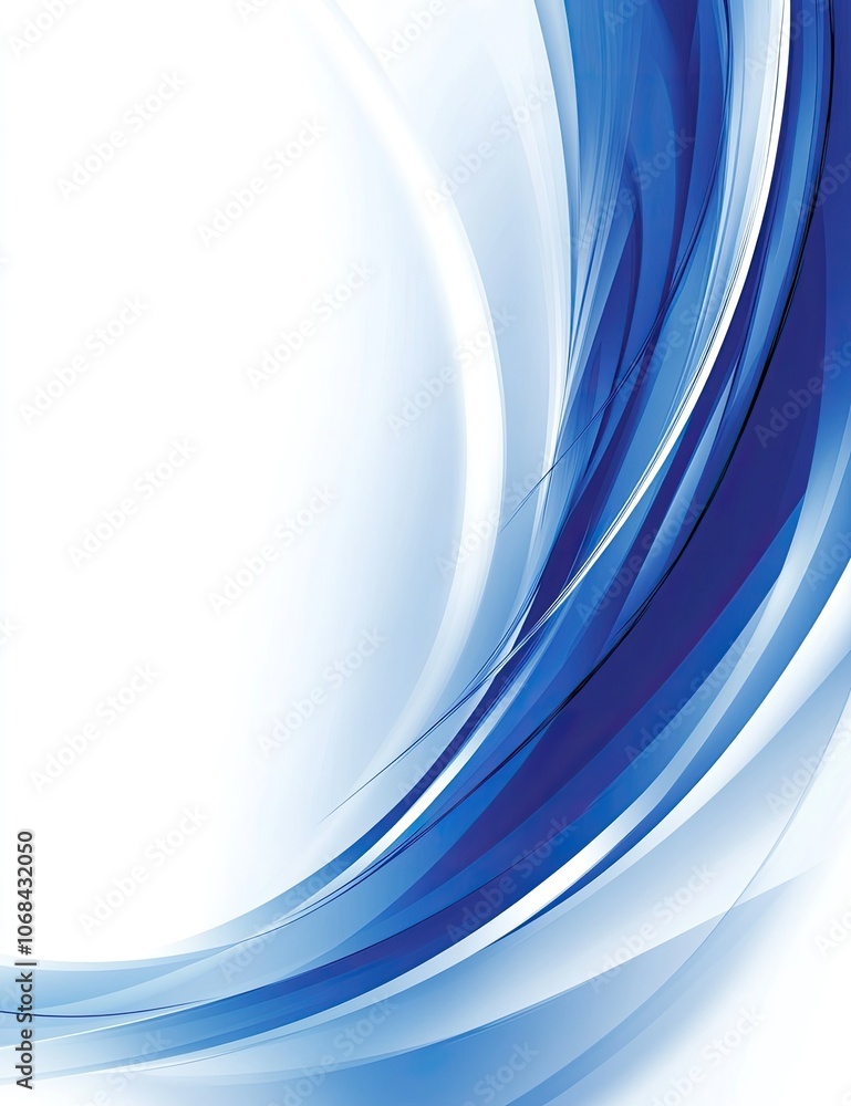 Poster a blue wave design on a white background for text input