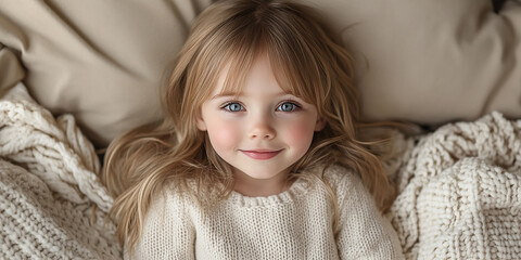 Portrait of a beautiful little girl looking at the camera