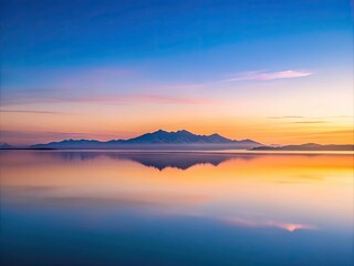 Fototapeta premium A tranquil minimalist landscape captures natureâ€™s serenity, evoking calmness and peace through soft colors and gentle forms, inviting viewers to embrace quiet moments.