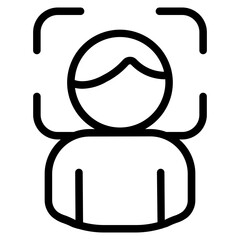 Face scan Line Icon