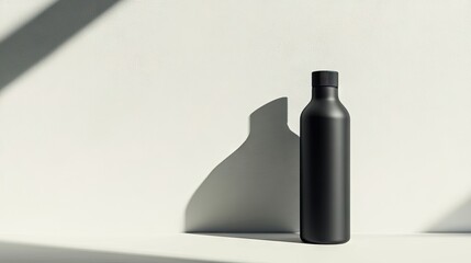 Portrait of a condensation vacuum insulated metal bottle on a white background, emphasizing the sleek design of the vacuum insulated metal bottle with ample copy space.