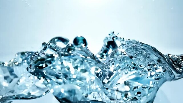 The image is a watermark of the word Islam. The letters are made of water and appear to be splashing or dripping from the water. The watermark is in a blue color and is placed on a white background
