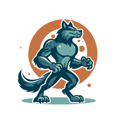 Werewolf mascot character isolated vector illustration