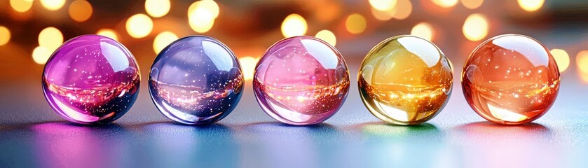 Shadowy Watercolor Painting with Colorful Orbs