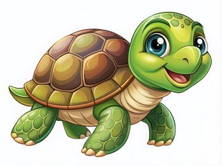 Obraz premium Cute Baby Turtle Vector Clipart for Safari Themes - Isolated Animal Portraits and Elements for Creative Projects