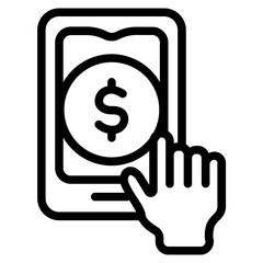 Pay per click Line Icon