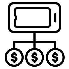 Result income Line Icon