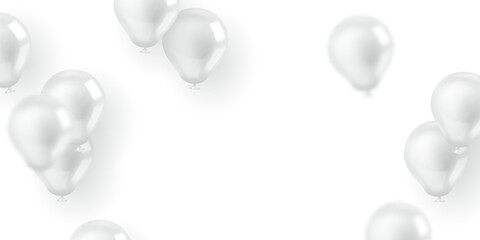 Beautiful white 3d balloon illustration vector banner template background design