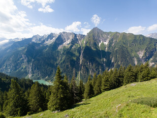 View from the Filzenkogel to the Ahornspitze in the background