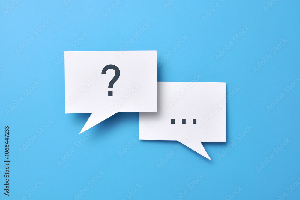 Aufkleber conversation between people with questions and answers