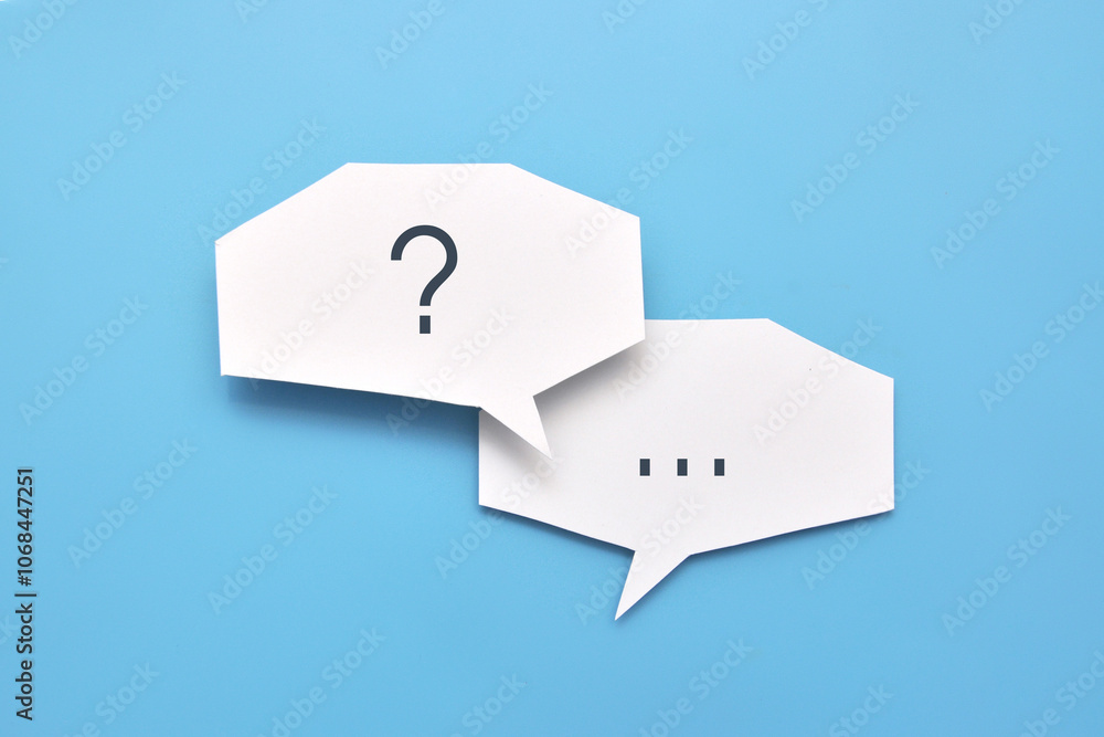 Poster conversation between people with questions and answers