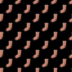Socks Seamless Pattern Design with Black Background 