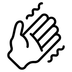 Hand trembling Line Icon