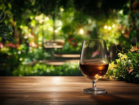 Elegant glass of Japanese whisky on polished wood, blurred bar background, warm amber glow, dim lighting, sophisticated tasting environment