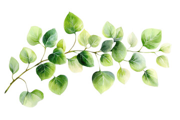 Obraz premium A vibrant green leaf branch showcasing a variety of fresh leaves, perfect for botanical or natural-themed projects.