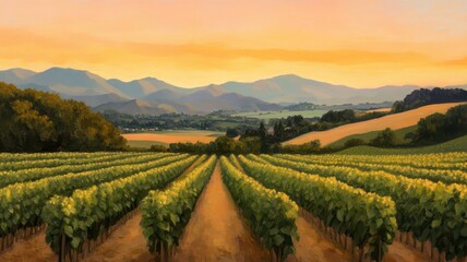 Naklejka premium Golden Hour: Embracing the Beauty of Harvest Season's Transition and Warm Light