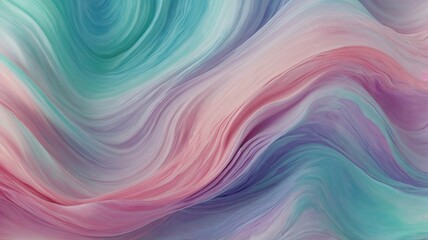 Obraz premium Abstract watercolor light background with soft waves, pink, turquoise, lavender.