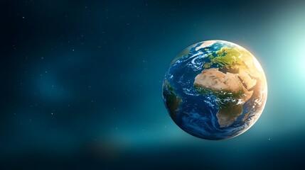 Fototapeta premium Glowing Planet Earth Seen From Space Highlighting the Beauty and Fragility of Our Global Environment and the Need for Sustainable Stewardship to Protect the World We Share