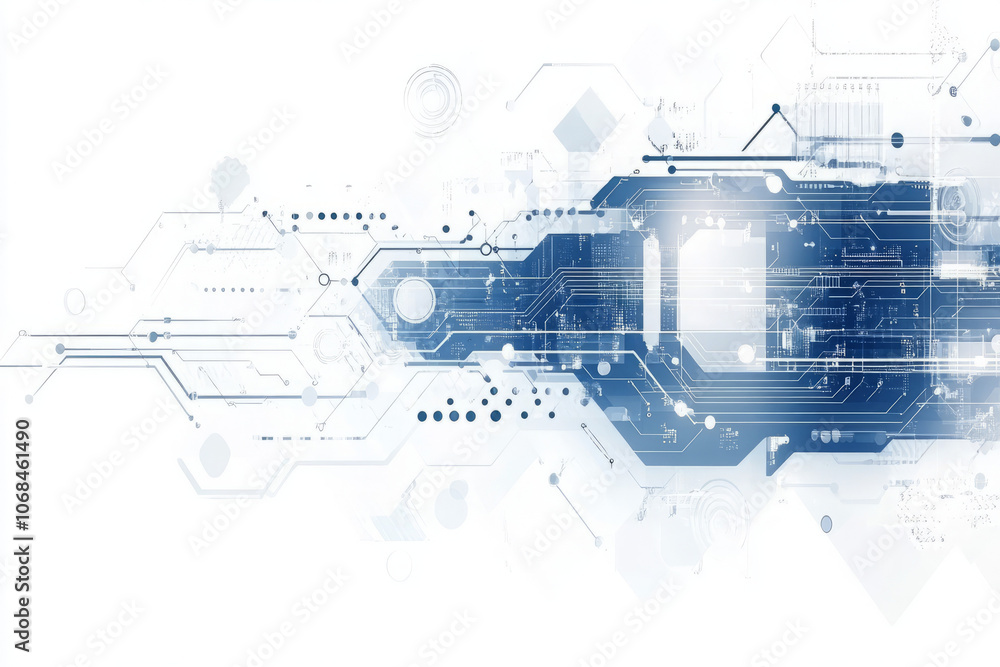 Poster futuristic abstract technology background featuring cyberpunk elements and digital circuitry design