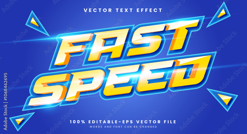 Poster fast speed editable text effect template suitable for champion text style theme