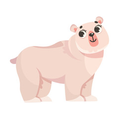 Bear Polar Animal and Cold Arctic Fauna Vector Illustration