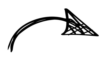 Scribble Arrow Sign Hand Drawn Vector Element Icon