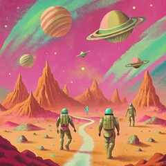 Obraz premium Science fiction Day Banner